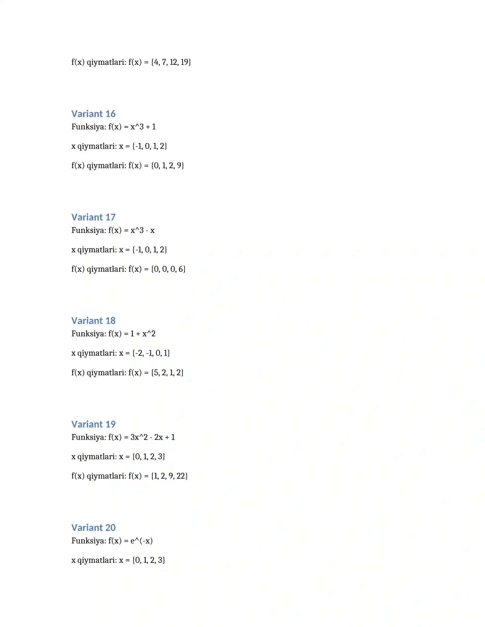 Nyuton Interpolyatsiyasi Bo'yicha Topshiriqlar 4