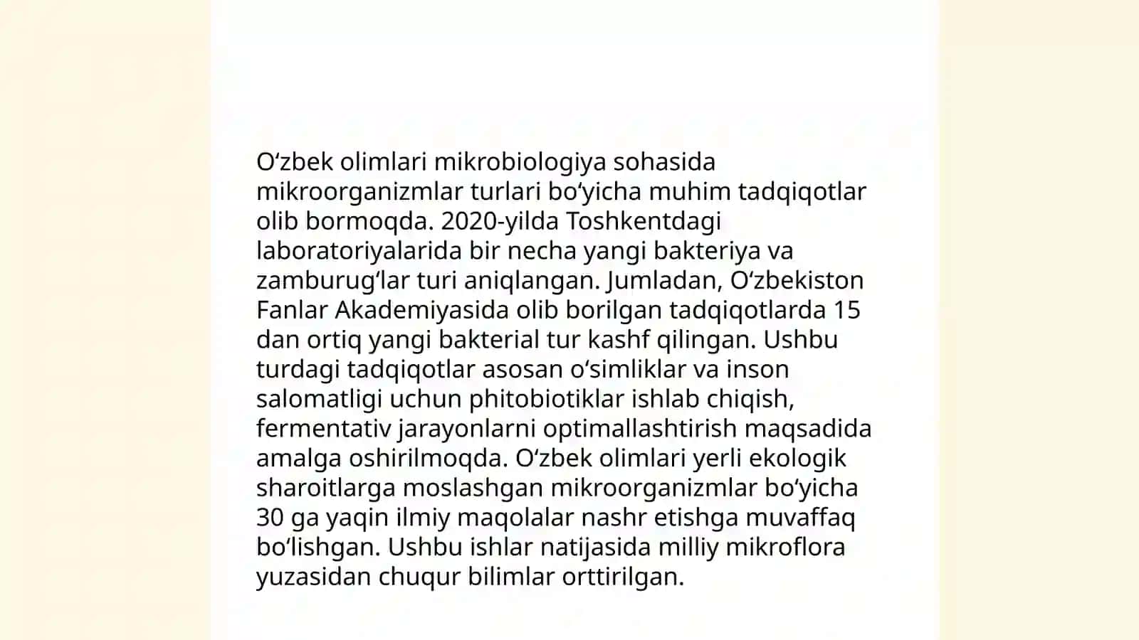 Oʻzbek olimlarin mikrobiyologiyaga qoshgan hissasi 4