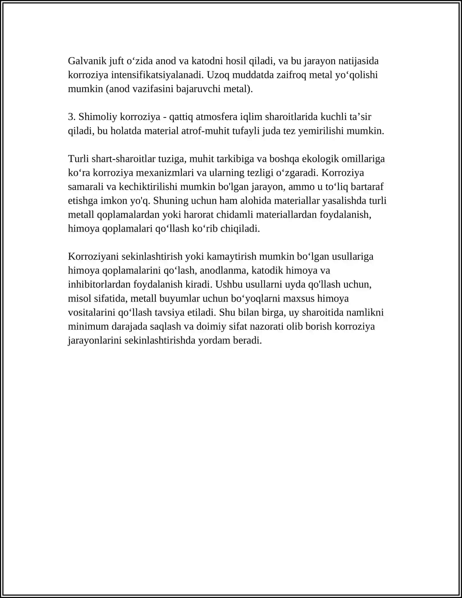 UYDA KORROZIYANI KAMAYTIRISH YÕLLARI HAQIDA REFERANT PDF 4