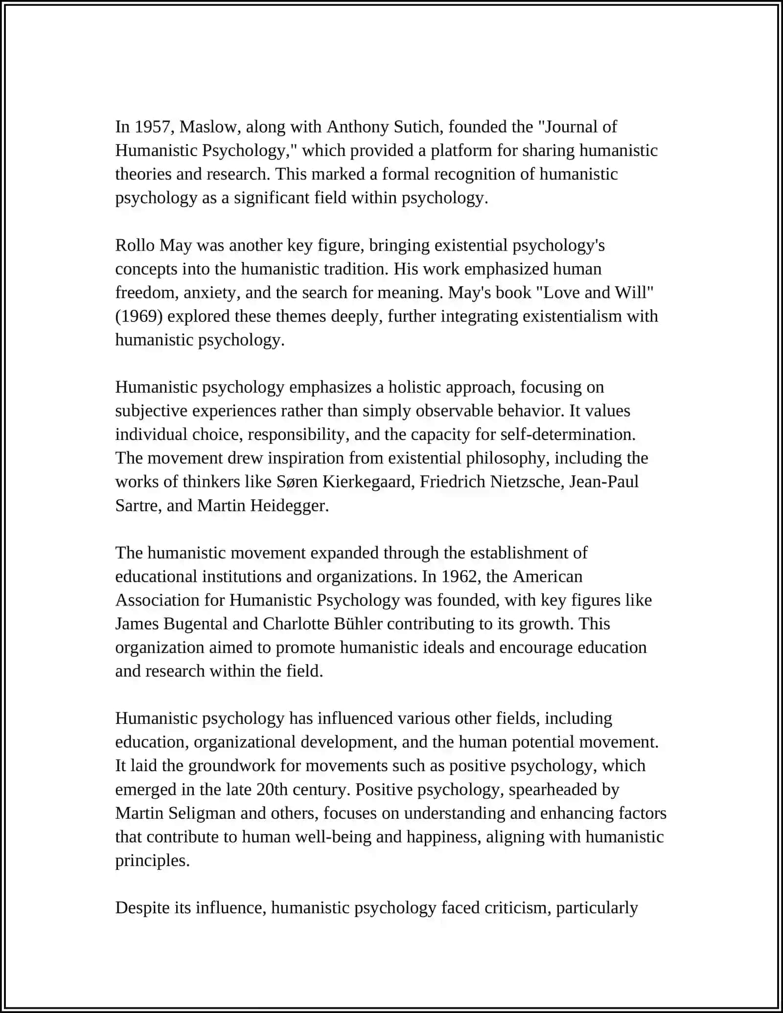HUMANISTIC PSYCHOLOGY 4