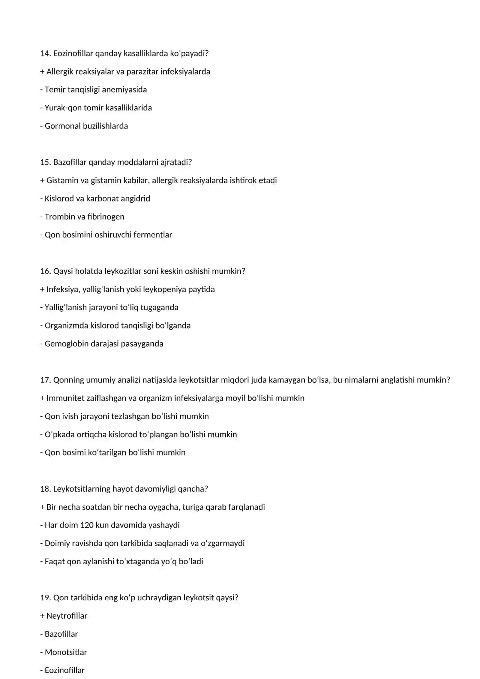 Qon guruhlari va rezus omil Testlar 4