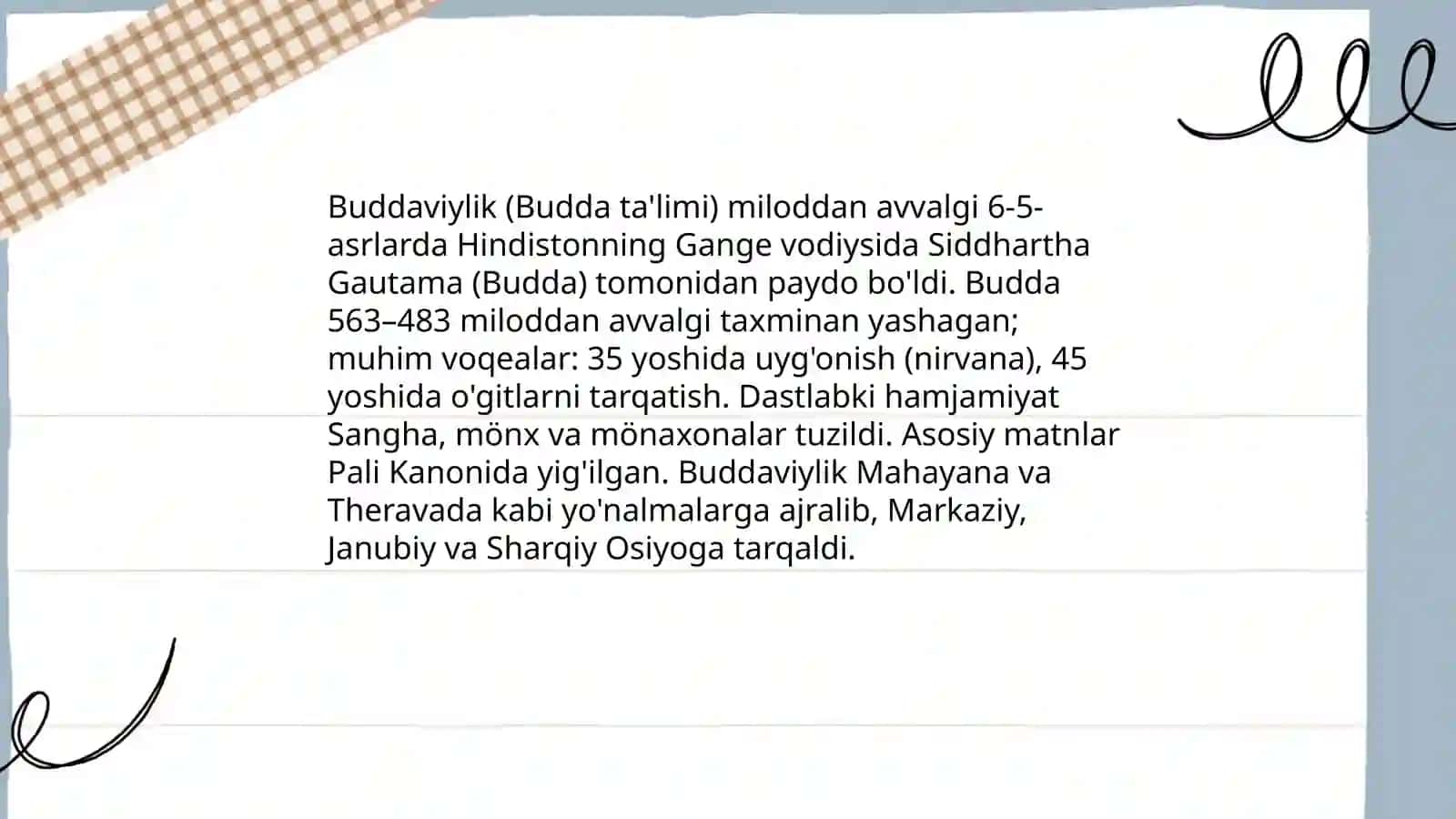 Buddaviylik dini tarixi va asosiy gʻoyalari 4