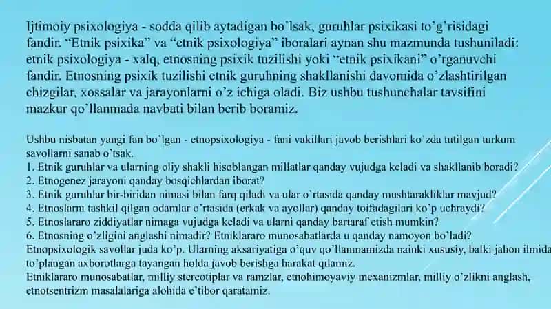 Etnopsixologiya fanining predmeti, vazifalari va metodlari 4
