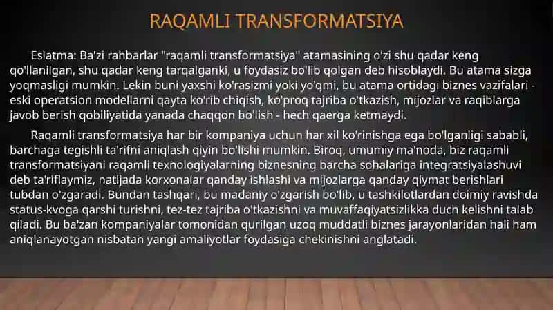 Iqtisodiyotning turli sohalarida raqamli transformatsiya 4