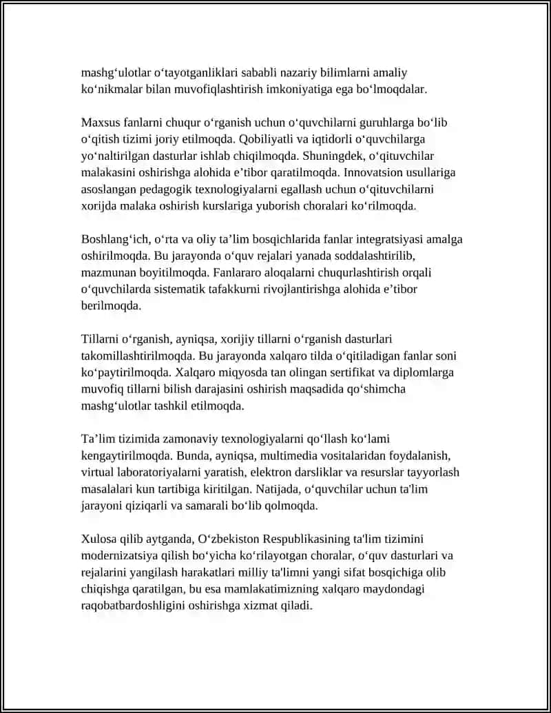 Ta'lim Tizimi Modernizatsiya Jarayonlari 4