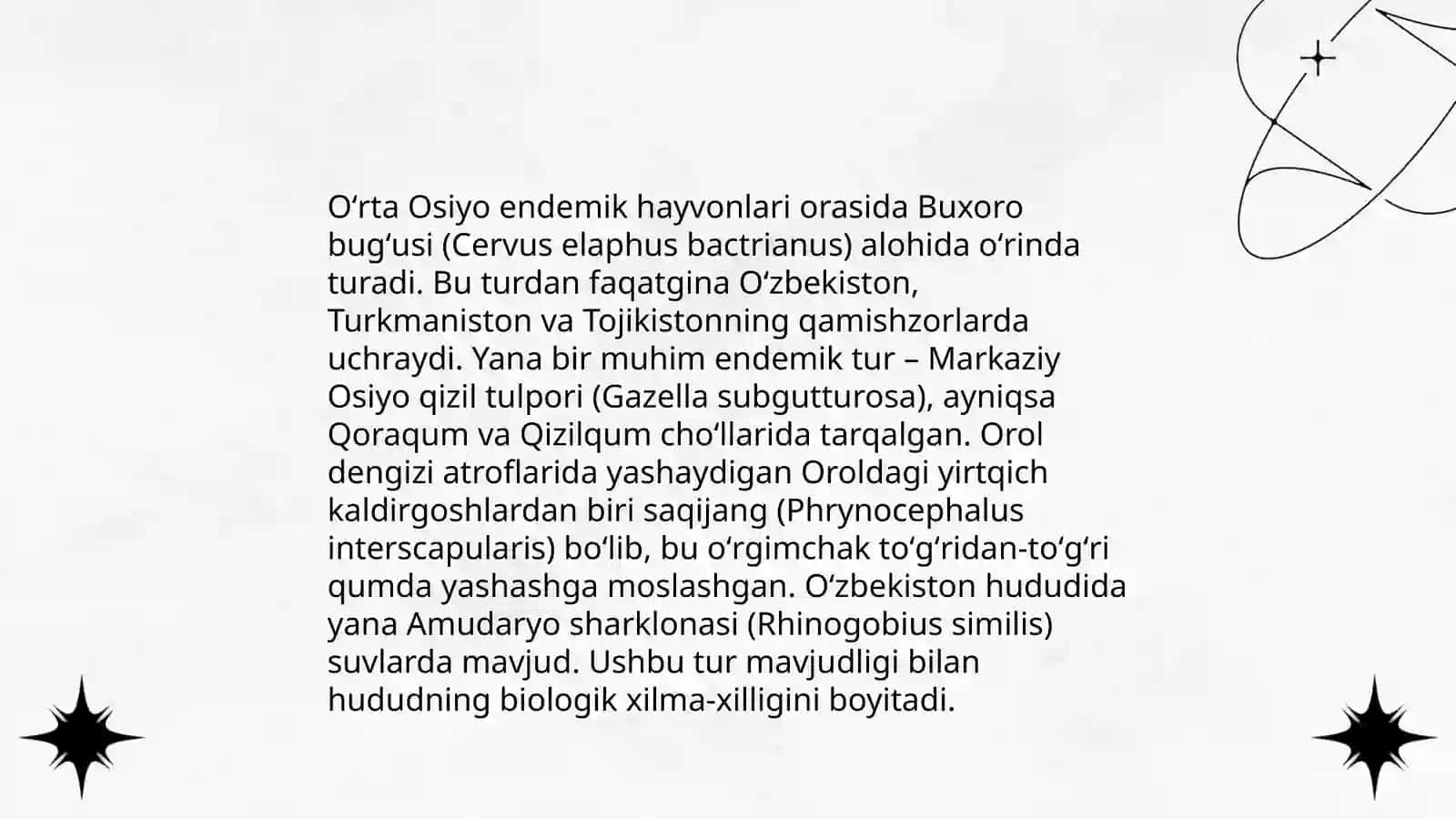 Oʻrta Osiyo endemik organizmlari 4