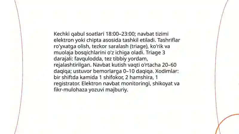 Kechki Kassalarning Faoliyati 4
