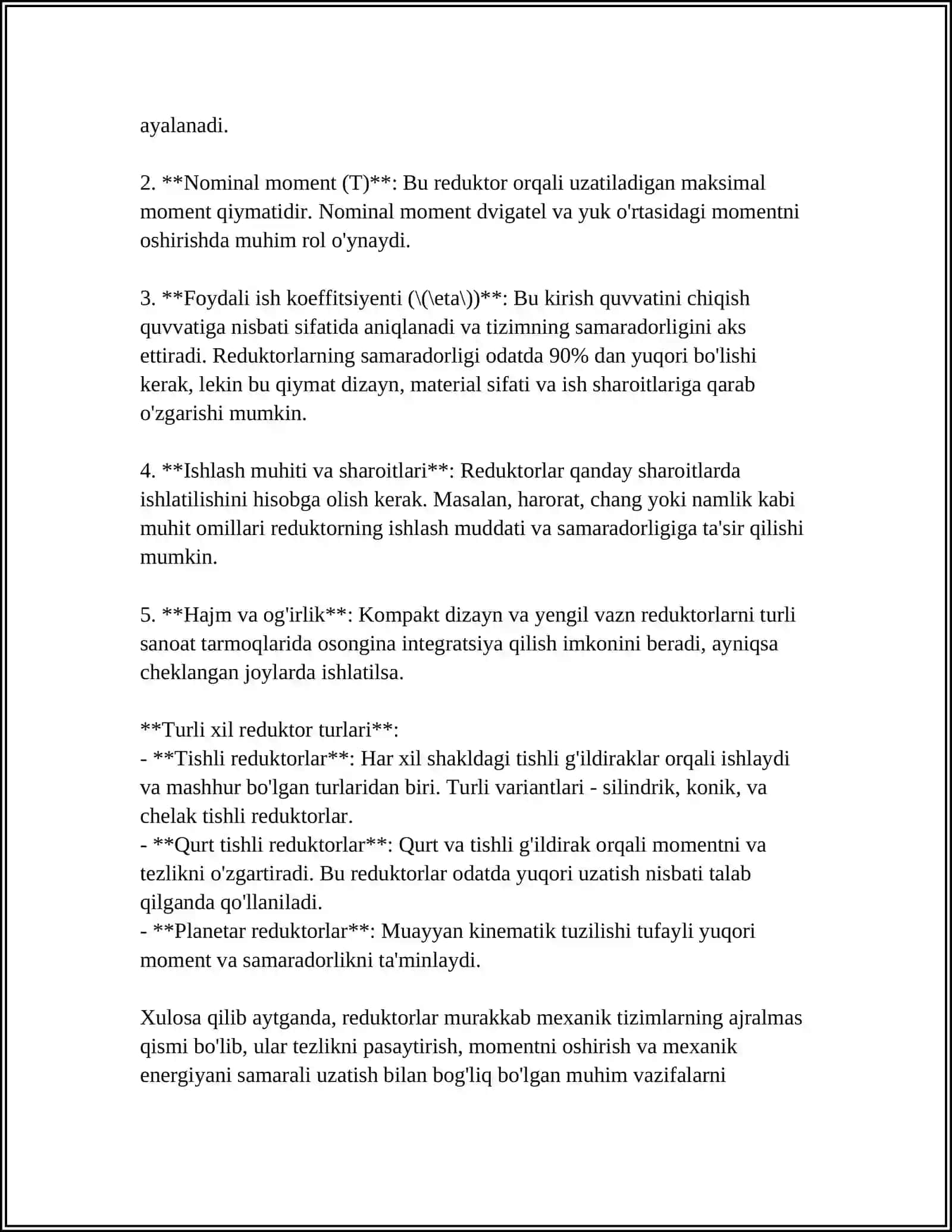 REDUKTORLAR,SINFLANISHI VA ISHLATILISHI 4
