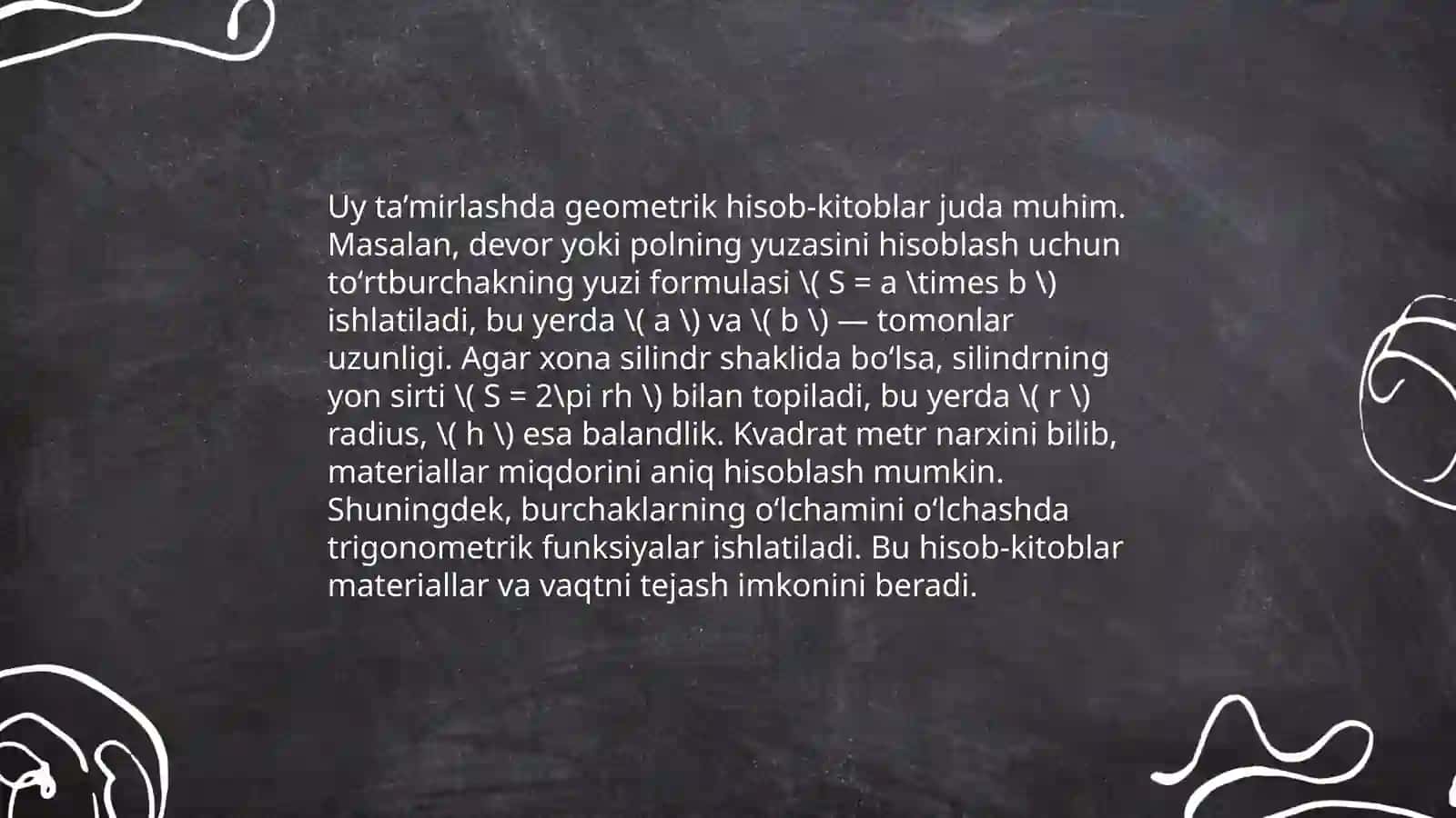 Uy taʼmirlashda Pifagor teoremasining ifodalanishi 4
