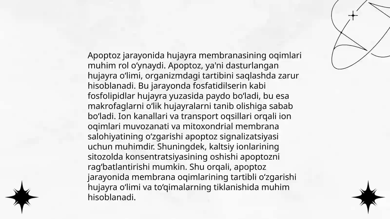 Hujayrada apoptoz jarayonining fizik-kimyoviy asoslari 4
