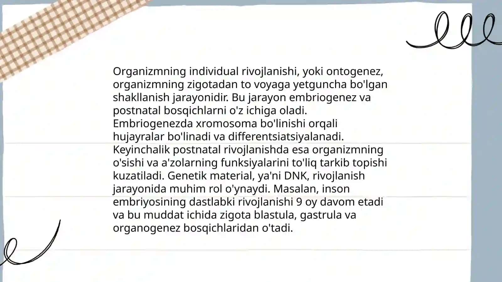 Ontogenez va filogenez ularning o’zaro bog’liqligi 4