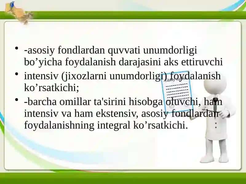 Asosiy fondlar va ularning iqtisodiy mohiyati 4