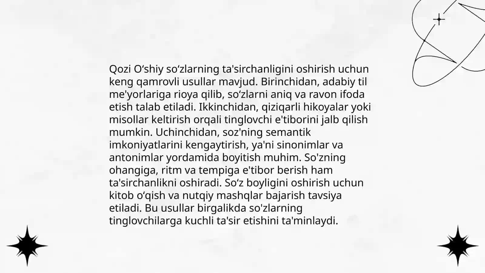Qozi Oʻshiy notiqligi. Aristotelning notiqlik san'ati talimoti 4