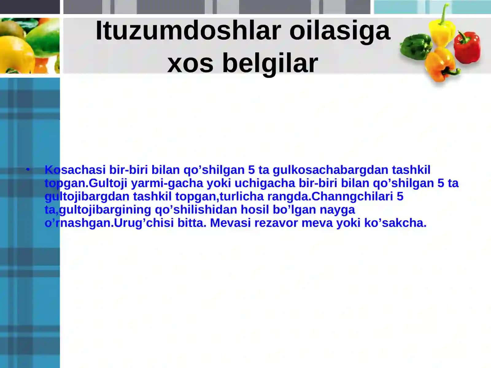 Ituzumdoshlar oilasimavzusida tayyorlagan slayd 4