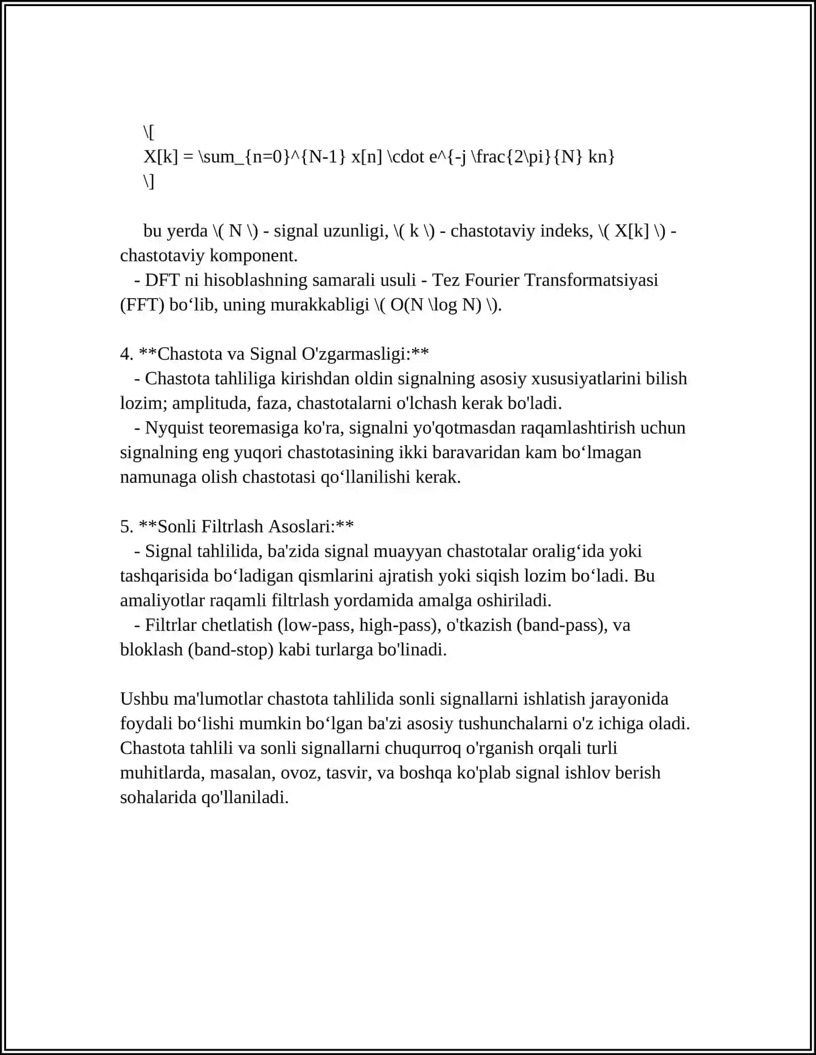 SIGNALLARNI RAQAMLI QAYTA ISHLANISHIDA SONLI KETMA-KETLIKLARNING TATBIQLARI 4
