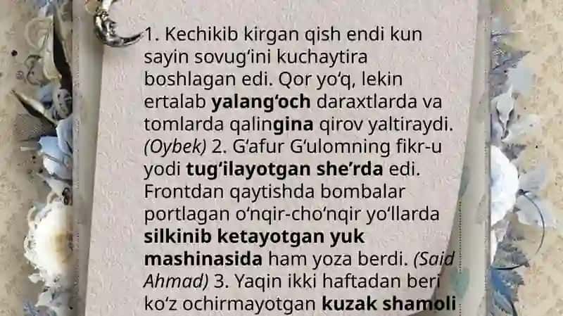 BUXORO VILOYATI SHOFIRKON TUMANIDAGI 22-UMUMIY O’RTA TA’LIM MAKTABI ONA TILI VA ADABIYOT FANI O’QITUVCHISI UMID HAMROYEV 4
