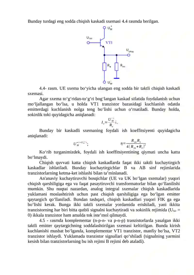 O‘zgarmas kuchlanish sathini siljitish qurilmasi 4