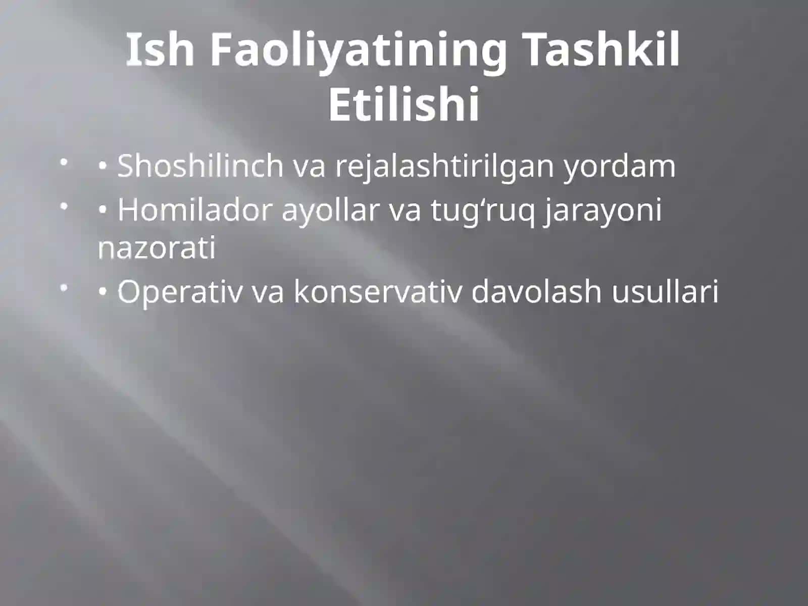 Akusherlik va Ginekologik Statsionarning Tuzilishi va Ayollar Jinsiy A’zolarining Klinika Anatomiyasi 4