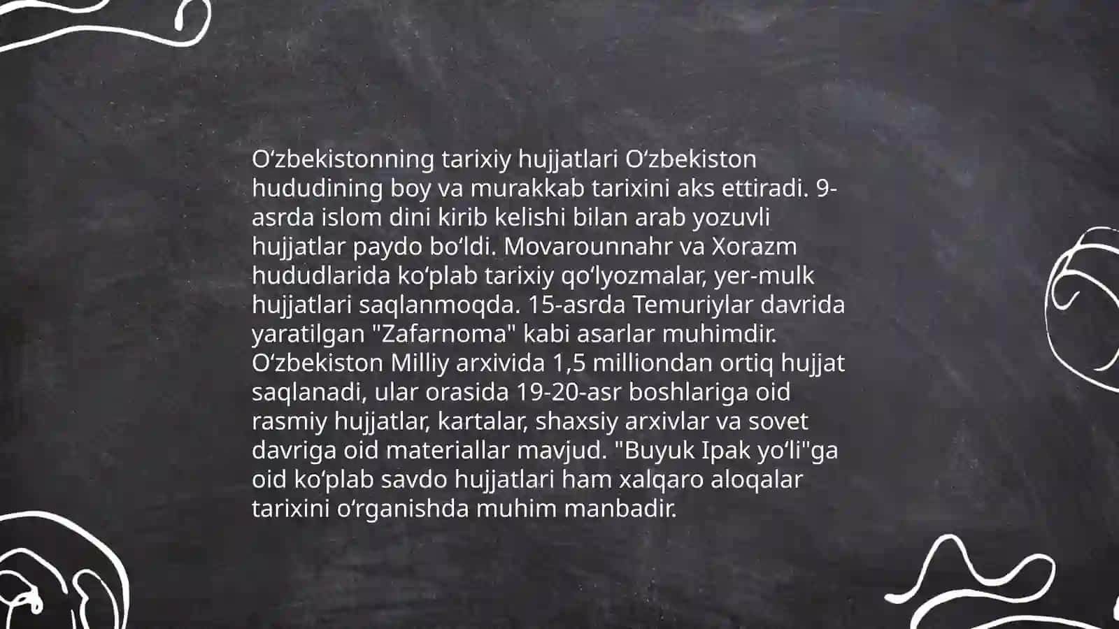 O'rta osiyo davlatlari arxiv fondlarining O'zbekiston tarixini yoritishdagi o'rni 4