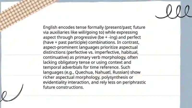 Verb tense systems in English and native languages 4