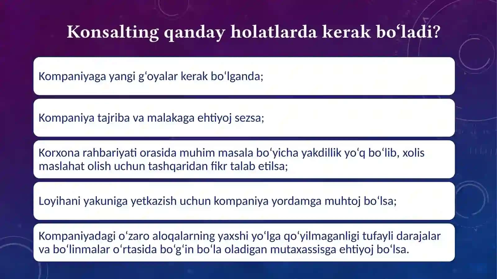 Konsalting va baholash xizmatlarini ko‘rsatuvchi sub’ektlarda buxgalteriya hisobi 4