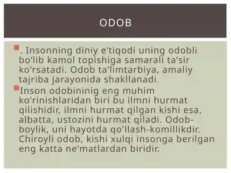 Odob-Axloq haqida 4