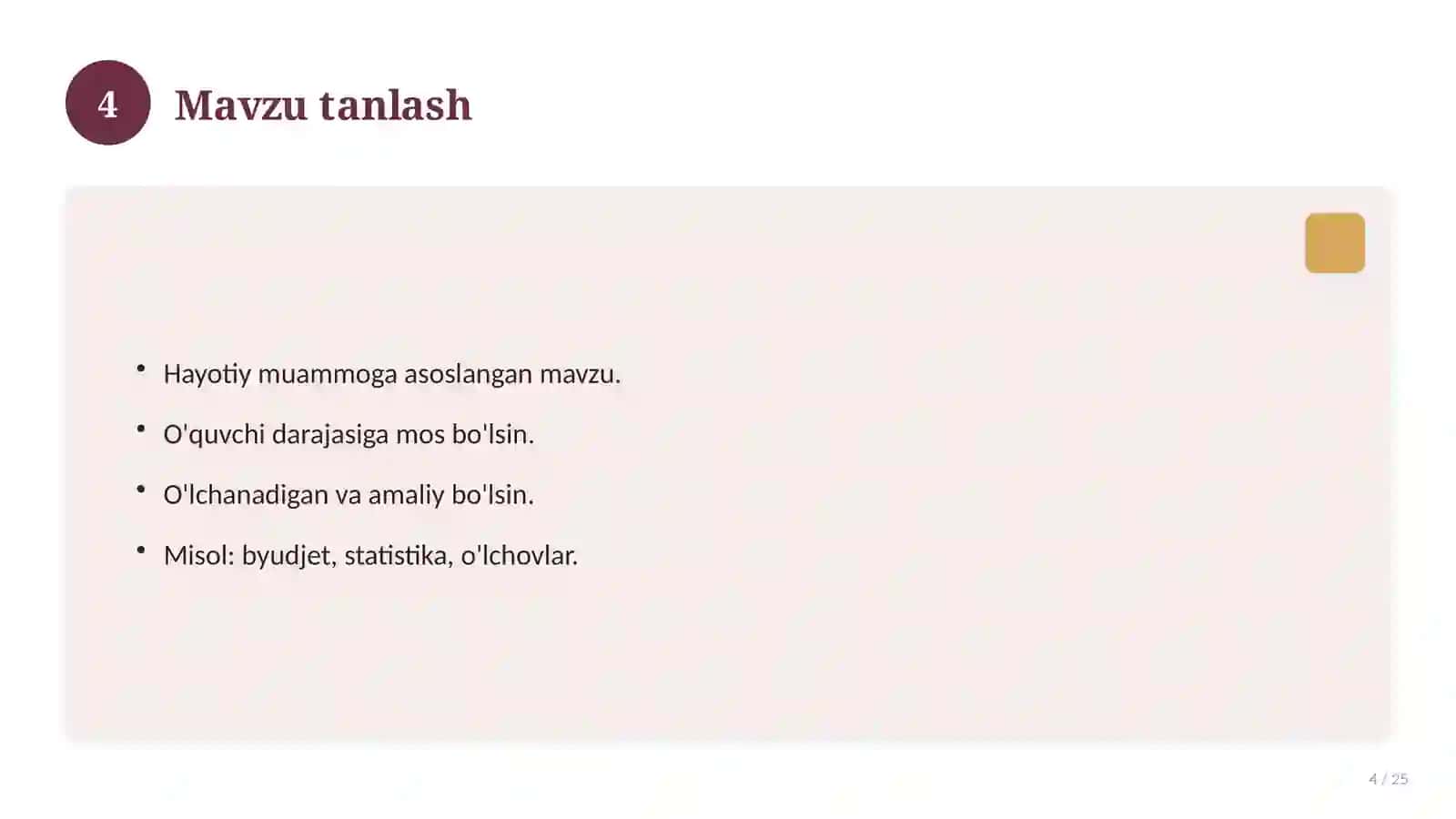 7-sinf matematika fanidan Loyiha ishi 4