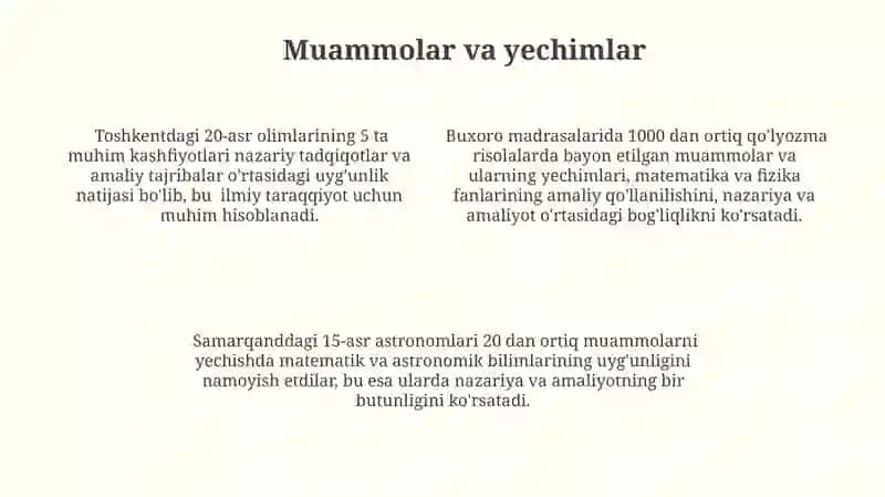Bilishda haqiqat va amaliyot uyg`unligi 4