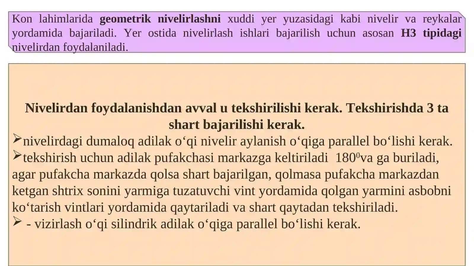 KON LAHIMLARIDA – GEOMETRIK VA TRIGONOMETRIK NIVELIRLASH 4