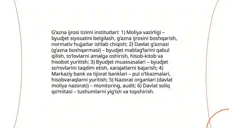 O‘zbekiston Respublikasida davlat byudjeti ğazna ijrosini joriy etilishi 4