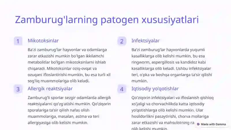 Zamburug'larning veterinariya sanitariya ekspertizasi 4