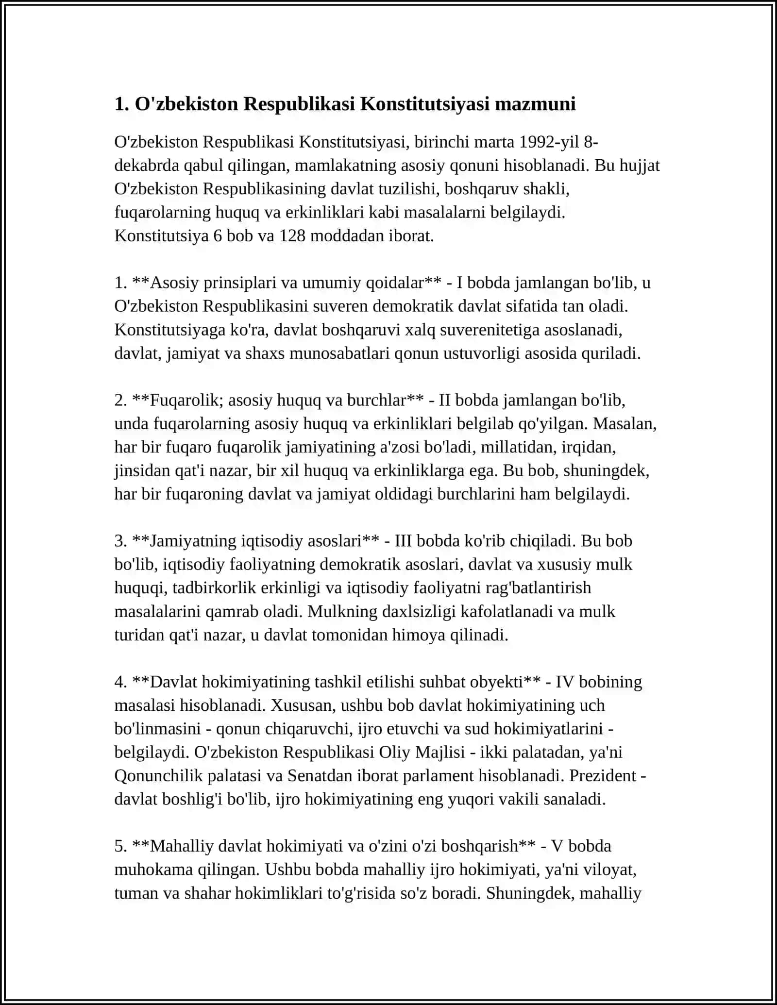O'zbekiston Respublikasi Konstitutsiyasi 4