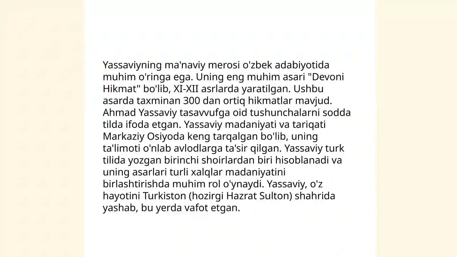 Ahmad Yassaviyning pedagogik qarashlari 4