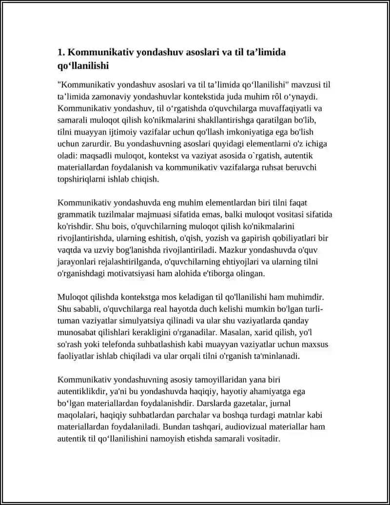 Kommunikativ yondashuv asoslari va til taʼlimida qoʻllanilishi 4