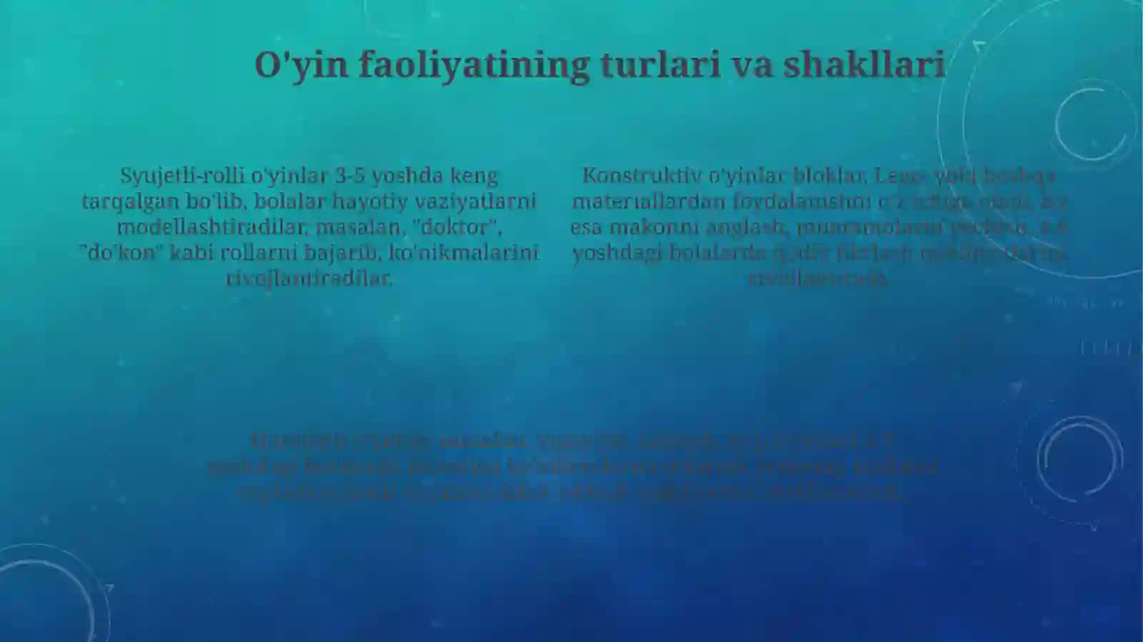 O'yin faoliyatini tashkil etishning asosiy tamoyillari 4