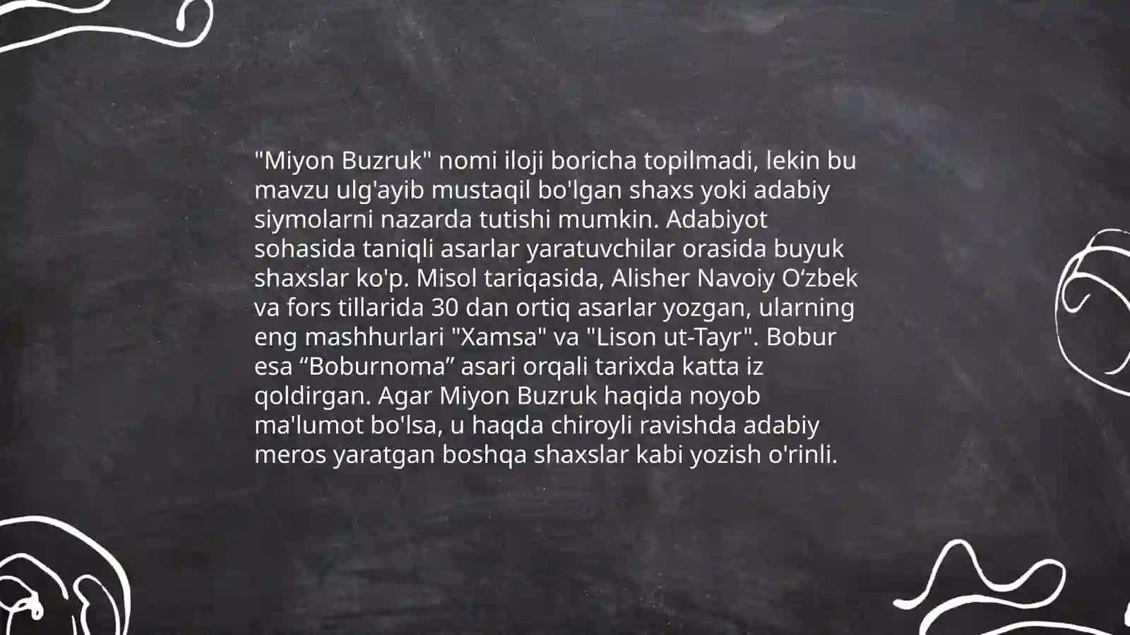 Miyon Buzruk va Sadiy tanqidiy qarashlar 4