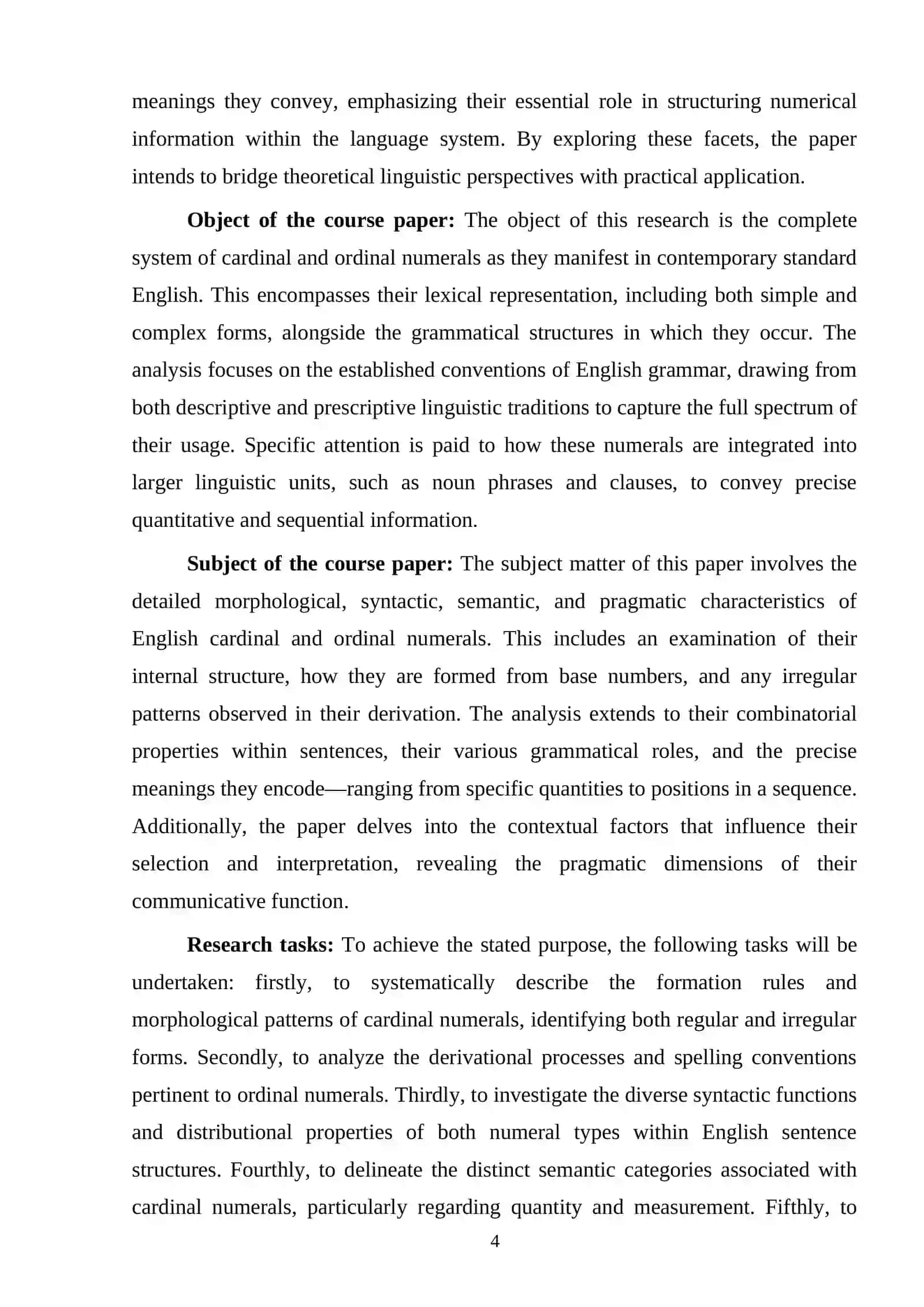 CARDINAL AND ORDINAL NUMERALS: FORM AND MEANING IN ENGLISH 4