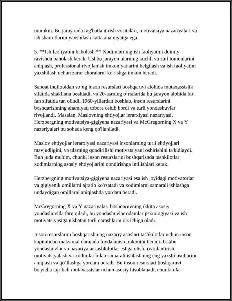 Insin resurslarini boshqarishning nazariy asoslari 4