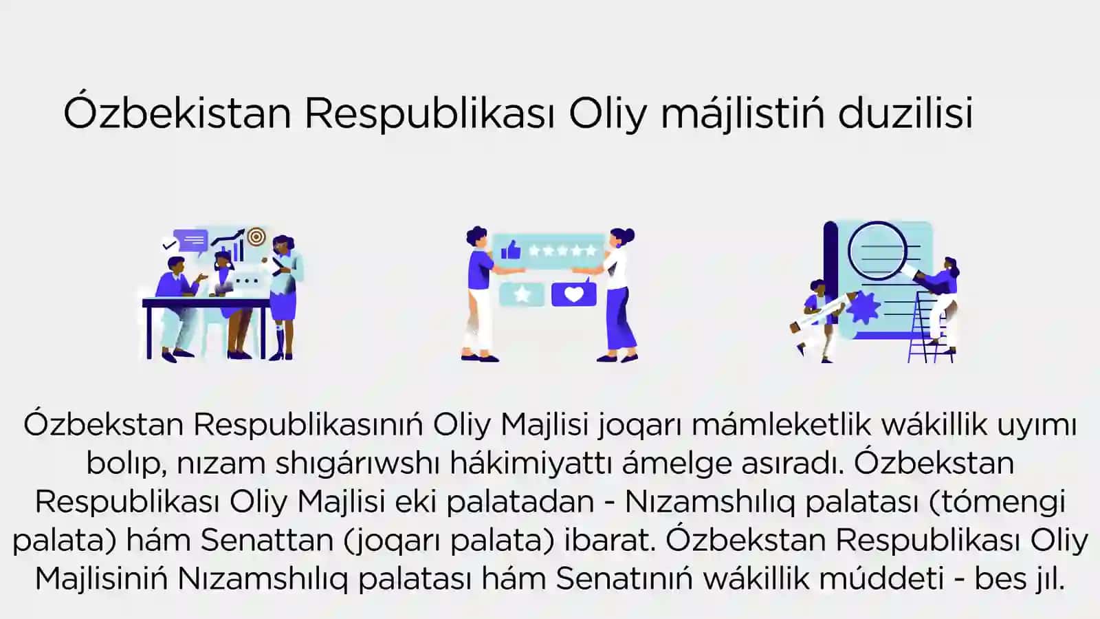 Ózbekistan Respublikası Oliy májlistiń duzilisi hám iskerliktiń konstitutsıyalıq tıykarları 4