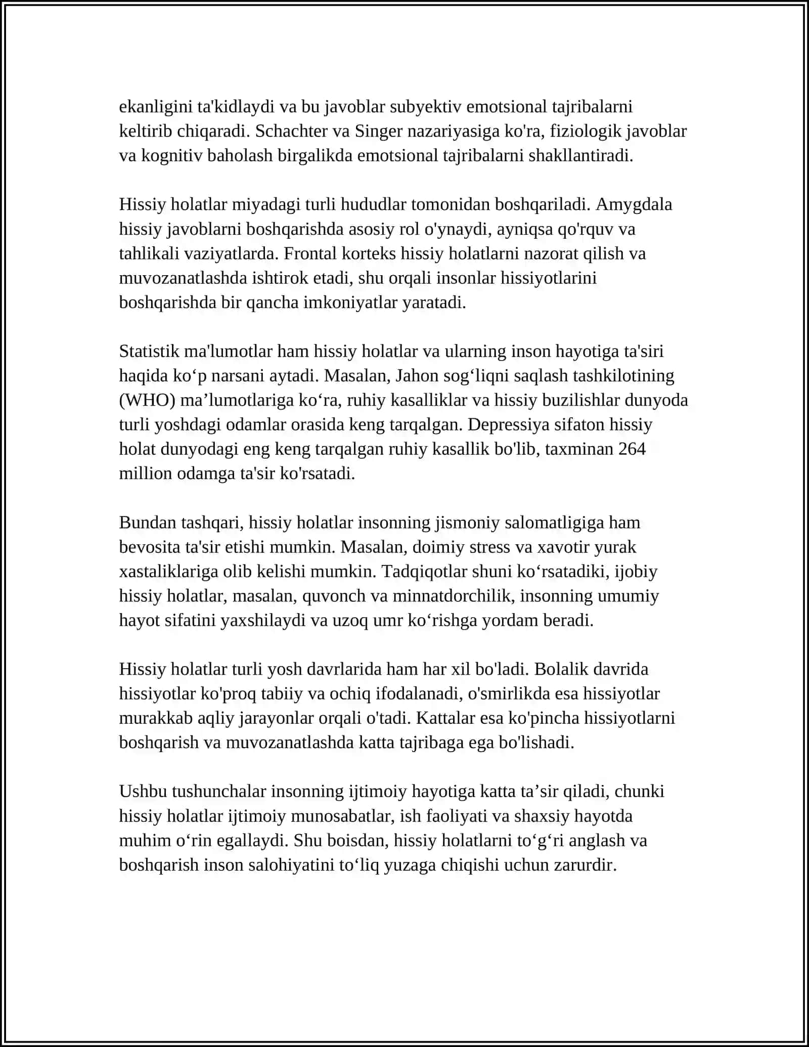 MUSTAQIL ISH Mavzu: HISSIY HOLATLARNING NERV FIZIOLOGIK ASOSLARI 4