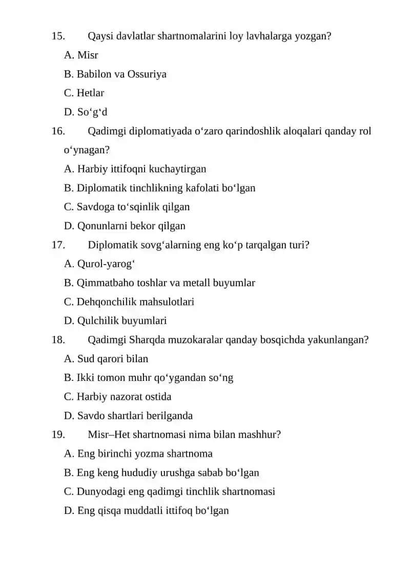 Qadimgi Sharqda xalqaro munosabatlar va diplomatiya 4