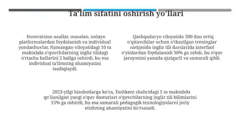 Ingliz ta'lim tizimini va ilgʻor metodik yutuqlarini tahlil qilish 4