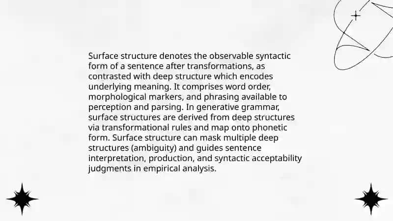 Deep and surface structure of the language 4