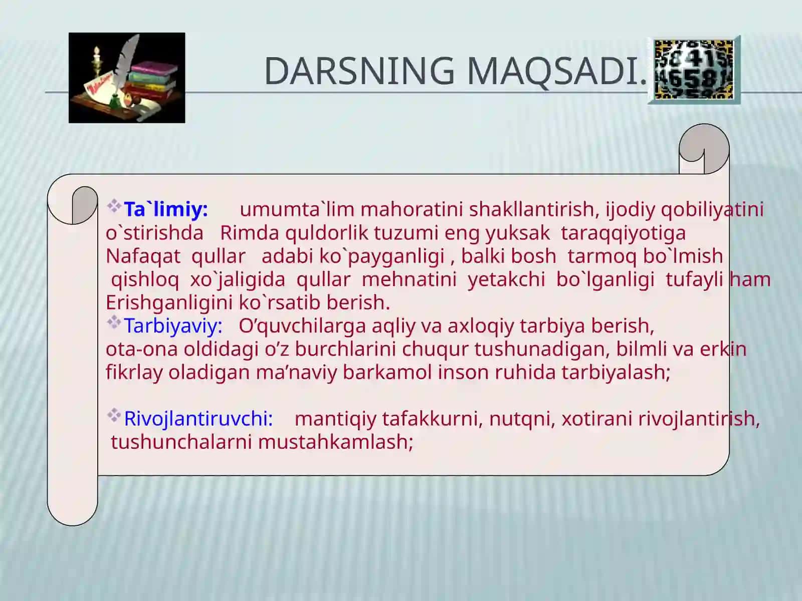 Qullar va gladiatorlar dars ishlanmasi 4