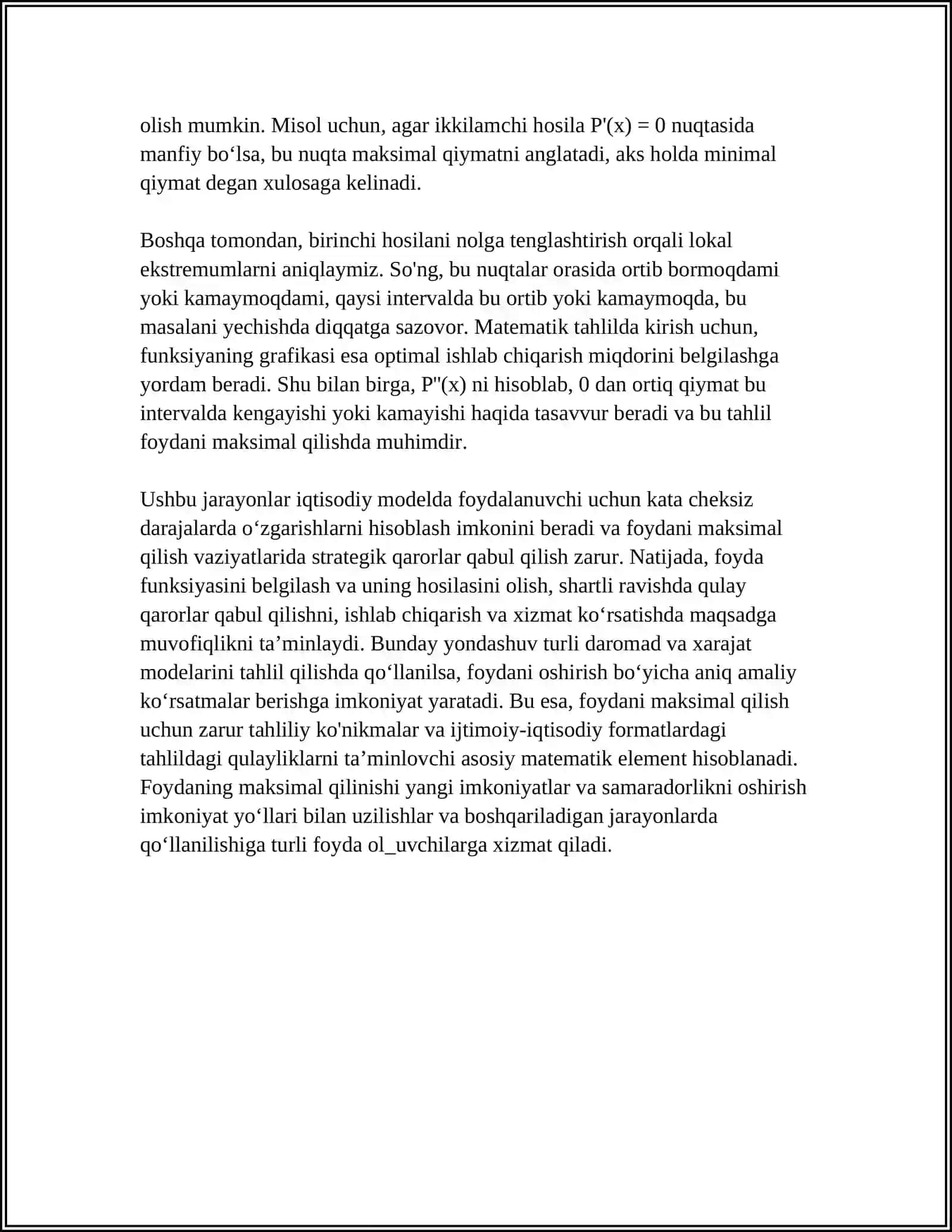 FOYDANI MAKSIMAL QILISH (HOSILA YORDAMIDA) 4