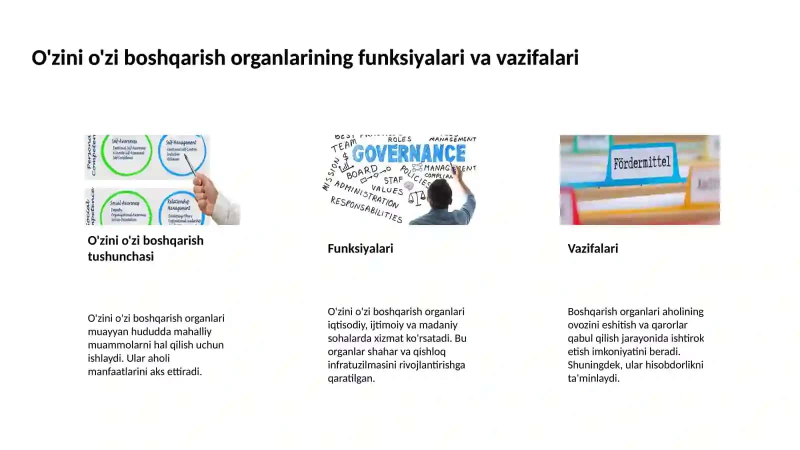 Jamiyatning ijtimoiy tuzilishida fuqarolarning o'zini o'zi boshqarish organlari faoliyati 4