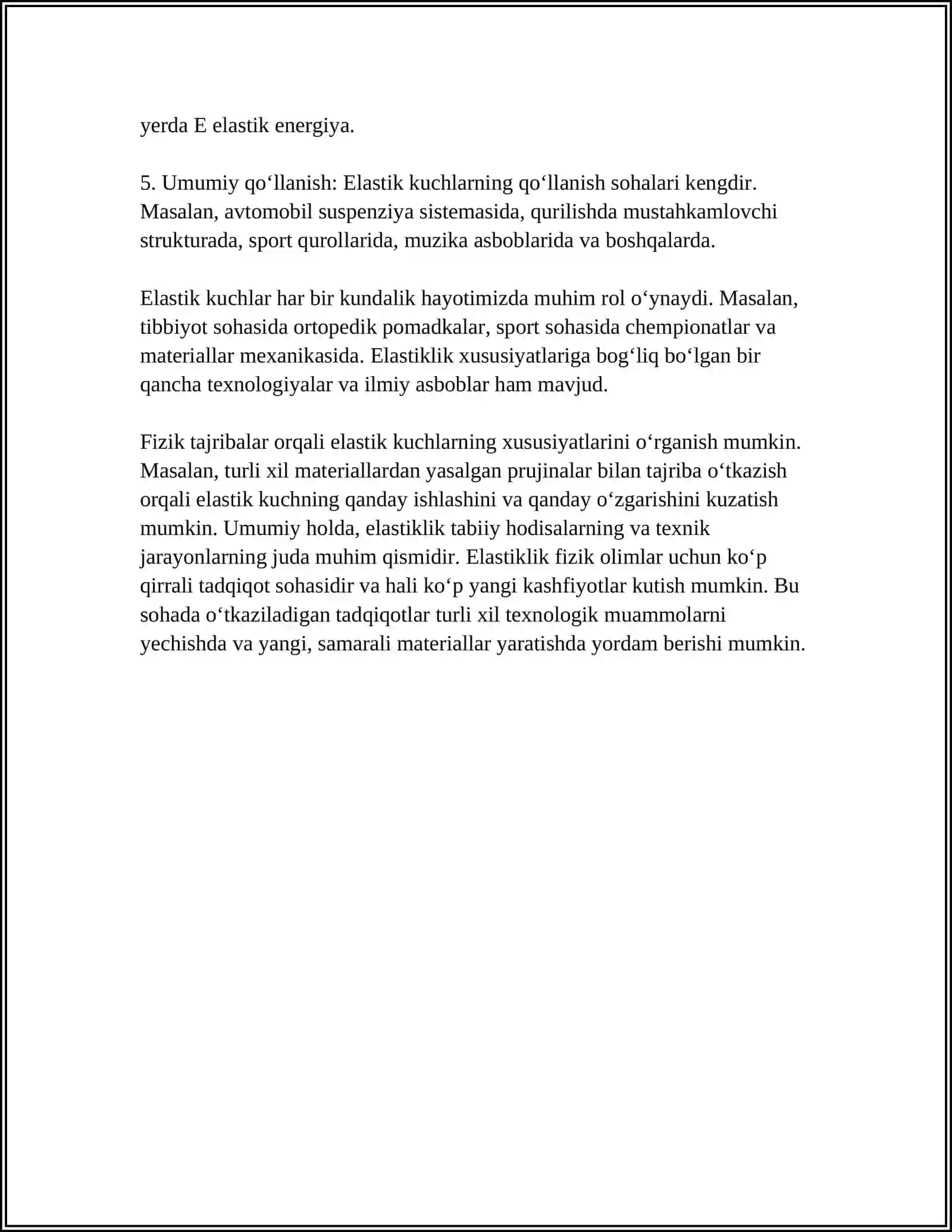 ELASTIK KUCHLARI.DEFORMATSIYALANGAN JISM ENERGIYASI 4