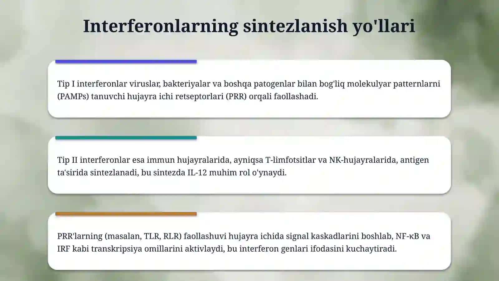 Interferon va sitokinlarning sintezlanishi tasir mexanizmi 4