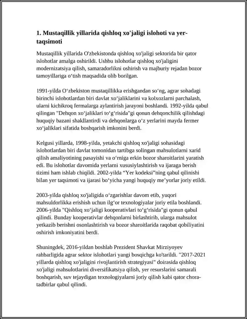 MUSTAQILLIK YILLARIDA QISHLOQ XUJALIGI VA SANOAT SOHASIDAGI O'ZGARISHLAR 4