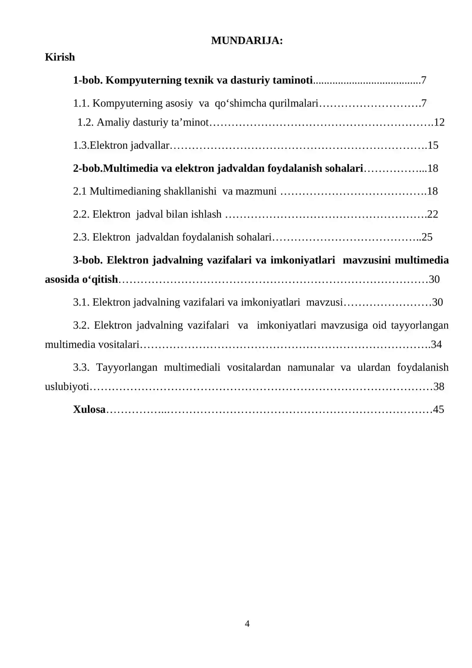 Elektron jadvalning vazifalari va imkoniyatlari mavzusini multimedia asosida o‘qitish 4